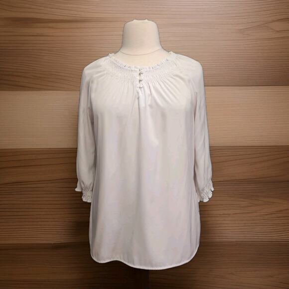 Chico's Tops - Chicos Top White Cottagecore Peasant Milkmaid Modest 3 XL